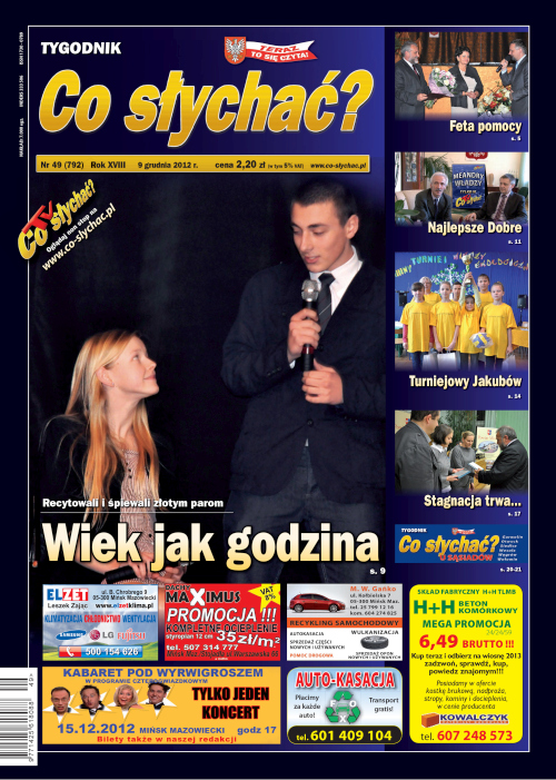 Okładka gazety Co słychać? - nr 49 (792) 2012